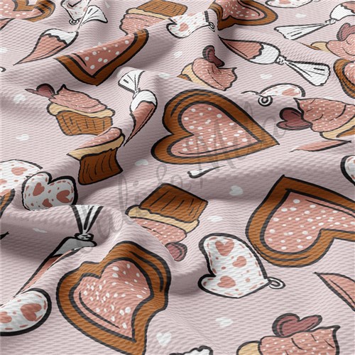 Valentine's Day pastries Liverpool Bullet Textured Stretch Solid Strip Thick Knit Jersey Fabric