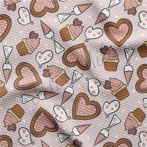 Valentine's Day pastries Liverpool Bullet Textured Stretch Solid Strip Thick Knit Jersey Fabric