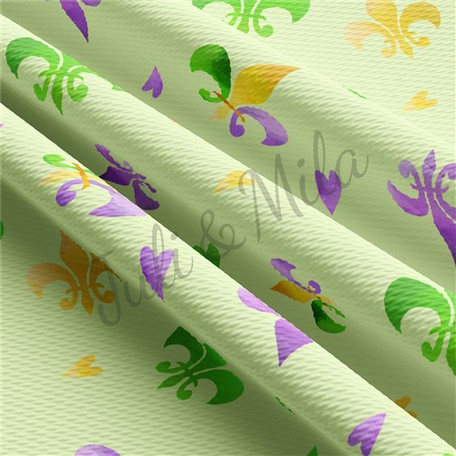 Mardi Gras Printed Liverpool Bullet Textured Stretch Solid Strip Thick Knit Jersey Fabric