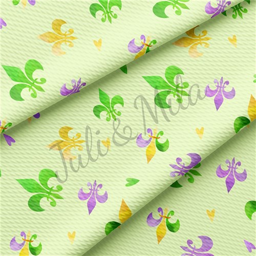 Mardi Gras Printed Liverpool Bullet Textured Stretch Solid Strip Thick Knit Jersey Fabric