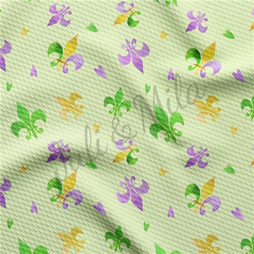 Mardi Gras Printed Liverpool Bullet Textured Stretch Solid Strip Thick Knit Jersey Fabric