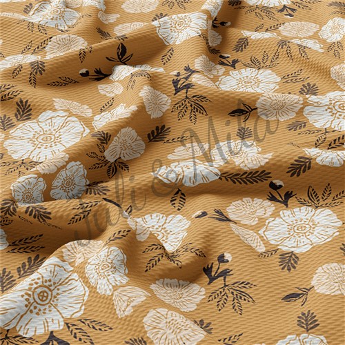 Floral Printed Liverpool 4 Way Fabric Floral55 & Get a Free $89.99 Embroidery Bundle