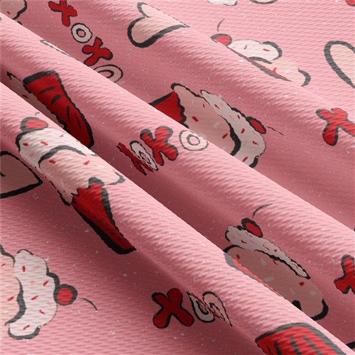 Valentine's Day Printed Liverpool Bullet Textured Stretch Solid Strip Thick Knit Jersey Fabric