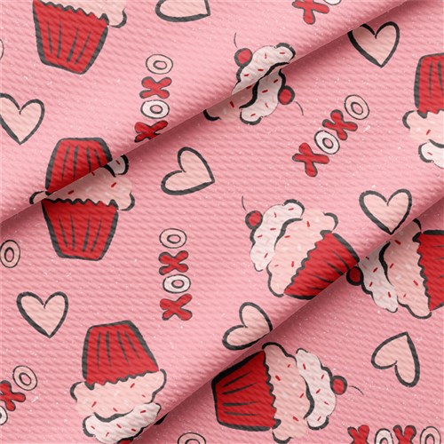 Valentine's Day Printed Liverpool Bullet Textured Stretch Solid Strip Thick Knit Jersey Fabric