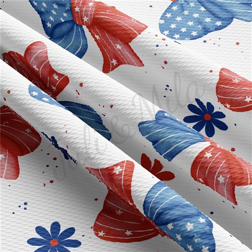 Patriotic 4th of July Printed Liverpool Fabric AA1672 & Get a Free $89.99 Embroidery Bundle