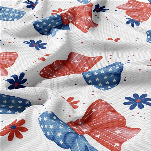 Patriotic 4th of July Printed Liverpool Fabric AA1672 & Get a Free $89.99 Embroidery Bundle