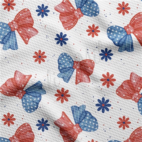 Patriotic 4th of July Printed Liverpool Fabric AA1672 & Get a Free $89.99 Embroidery Bundle
