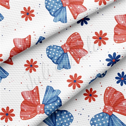Patriotic 4th of July Printed Liverpool Fabric AA1672 & Get a Free $89.99 Embroidery Bundle