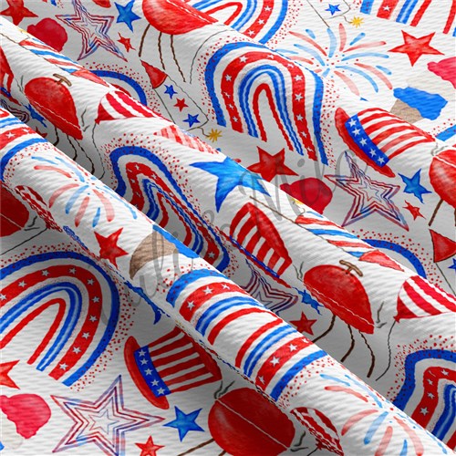 Patriotic 4th of July Printed Liverpool  Stretch (PT23) TBP102 & Get a Free $89.99 Embroidery Bundle