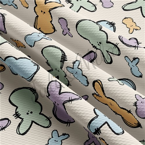 Easter Easter79 Liverpool Bullet Textured Stretch Solid Strip Thick Knit Jersey Fabric