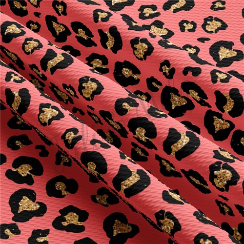 Cheetah Leopard AA177 TBP102 Liverpool Bullet Textured Stretch Solid Strip Thick Knit Jersey Fabric