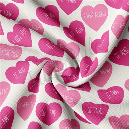Valentine's Day Printed Liverpool Bullet Textured Stretch Solid Strip Thick Knit Jersey Fabric