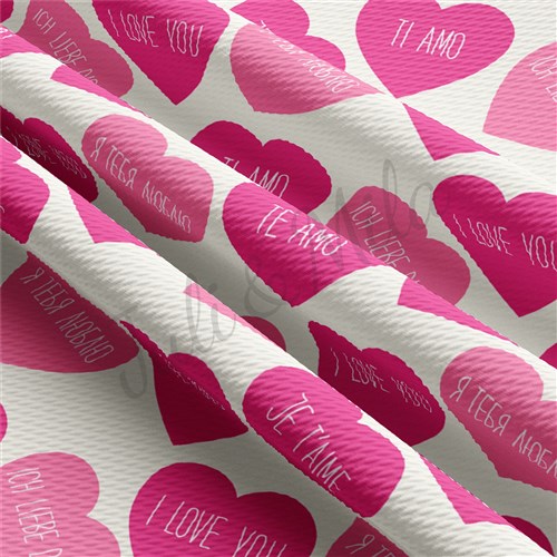 Valentine's Day Printed Liverpool Bullet Textured Stretch Solid Strip Thick Knit Jersey Fabric