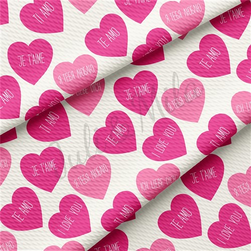 Valentine's Day Printed Liverpool Bullet Textured Stretch Solid Strip Thick Knit Jersey Fabric