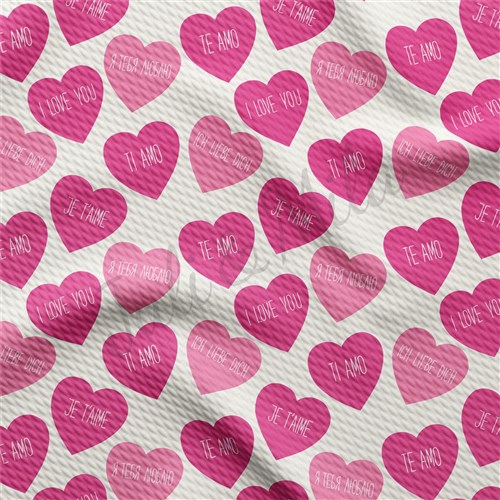 Valentine's Day Printed Liverpool Bullet Textured Stretch Solid Strip Thick Knit Jersey Fabric