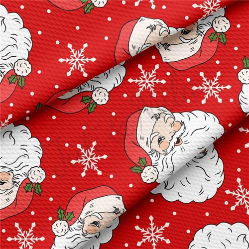 Christmas Printed Liverpool Bullet Textured Stretch Solid Strip Thick Knit Jersey Fabric