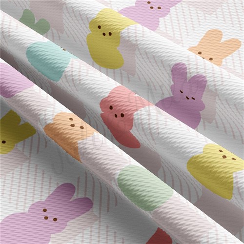Easter AA2373 Liverpool Bullet Textured Stretch Solid Strip Thick Knit Jersey Fabric
