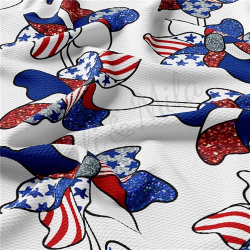 Patriotic 4th of July Printed Liverpool FabricAA1482 & Get a Free $89.99 Embroidery Bundle