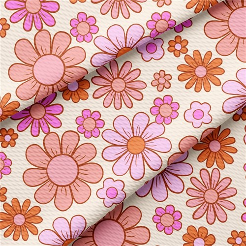 Floral Liverpool Bullet Textured Stretch Solid Strip Thick Knit Jersey Fabric