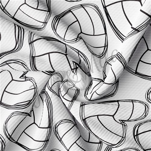 Volleyball Hearts Printed Liverpool Bullet Textured Stretch Solid Strip Thick Knit Jersey Fabric