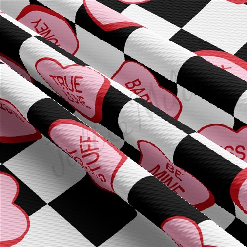 Valentine's Day Printed Liverpool Bullet Textured Stretch Solid Strip Thick Knit Jersey Fabric