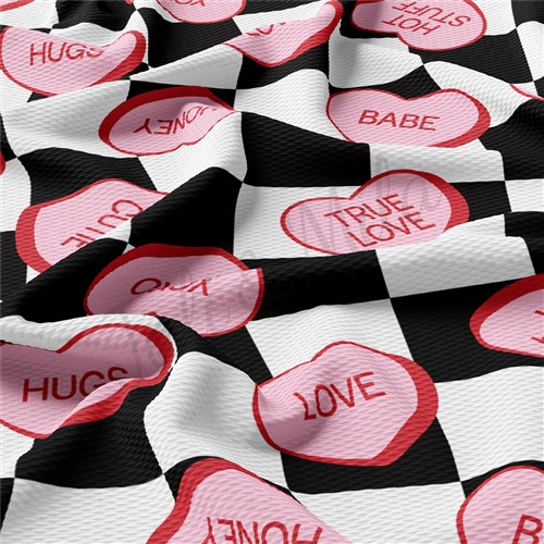 Valentine's Day Printed Liverpool Bullet Textured Stretch Solid Strip Thick Knit Jersey Fabric