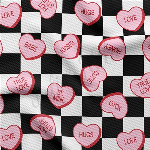 Valentine's Day Printed Liverpool Bullet Textured Stretch Solid Strip Thick Knit Jersey Fabric