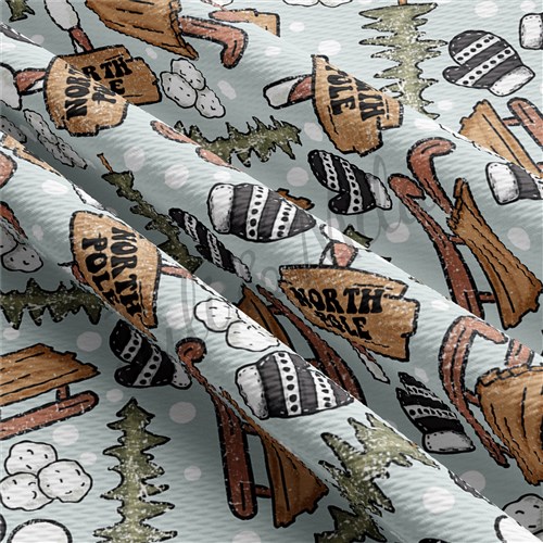 Christmas Printed Liverpool Bullet Textured Stretch Solid Strip Thick Knit Jersey Fabric