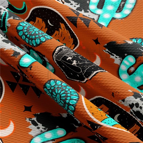 Boho Western Cactus Printed Liverpool AA1642 & Get a Free $89.99 Embroidery Bundle