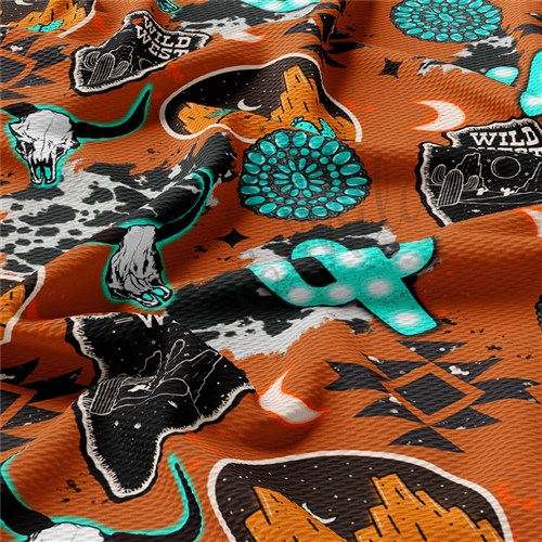 Boho Western Cactus Printed Liverpool AA1642 & Get a Free $89.99 Embroidery Bundle