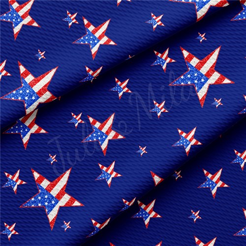 Patriotic 4th of July TBP102 Liverpool Bullet Textured Stretch Solid Strip Thick Knit Jersey Fabric