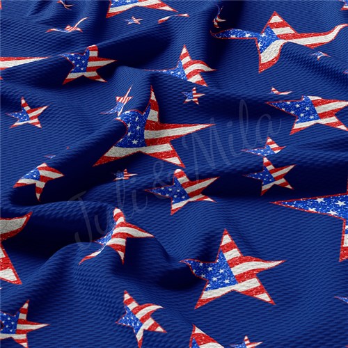 Patriotic 4th of July TBP102 Liverpool Bullet Textured Stretch Solid Strip Thick Knit Jersey Fabric