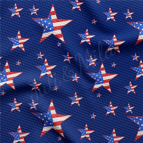 Patriotic 4th of July TBP102 Liverpool Bullet Textured Stretch Solid Strip Thick Knit Jersey Fabric