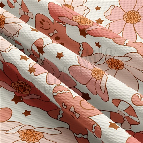 Christmas Printed Liverpool Bullet Textured Stretch Solid Strip Thick Knit Jersey Fabric