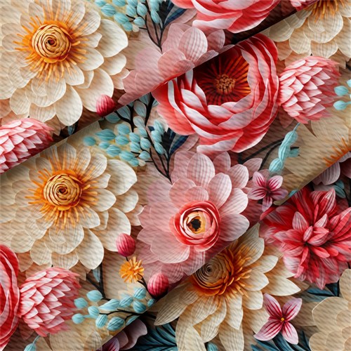 Floral flowers Embroidery Liverpool Bullet Textured Stretch Solid Strip Thick Knit Jersey Fabric