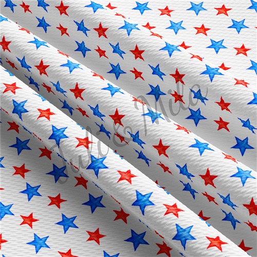 Patriotic 4th of July Printed Liverpool  Stretch Solid USA Flag (PT & Get a Free $89.99 Embroidery Bundle