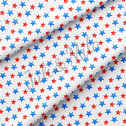 Patriotic 4th of July Printed Liverpool  Stretch Solid USA Flag (PT & Get a Free $89.99 Embroidery Bundle