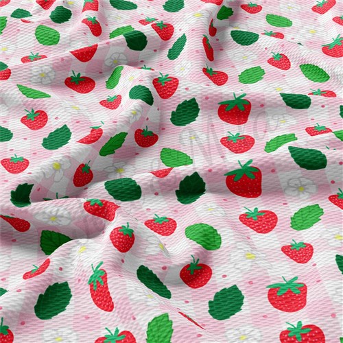 Strawberry Liverpool Bullet Textured Stretch Solid Strip Thick Knit Jersey Fabric