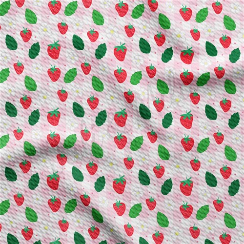 Strawberry Liverpool Bullet Textured Stretch Solid Strip Thick Knit Jersey Fabric