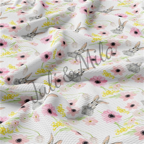 Easter Printed Liverpool Fabric Egg Bunny Pastel (53) & Get a Free $89.99 Embroidery Bundle