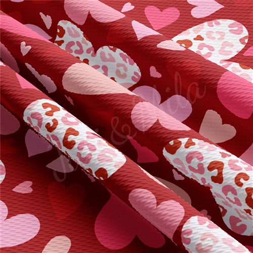 Valentine's Day Printed Liverpool Bullet Textured Stretch Solid Strip Thick Knit Jersey Fabric