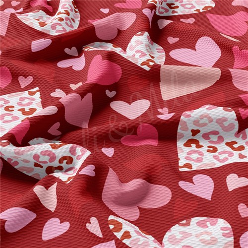 Valentine's Day Printed Liverpool Bullet Textured Stretch Solid Strip Thick Knit Jersey Fabric