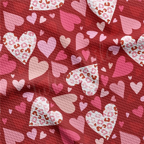 Valentine's Day Printed Liverpool Bullet Textured Stretch Solid Strip Thick Knit Jersey Fabric