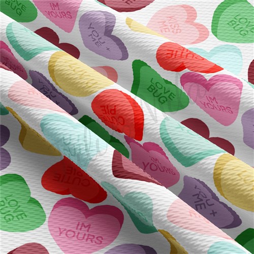 Valentine's Day Printed Liverpool Bullet Textured Stretch Solid Strip Thick Knit Jersey Fabric