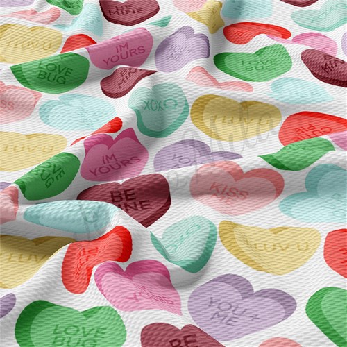 Valentine's Day Printed Liverpool Bullet Textured Stretch Solid Strip Thick Knit Jersey Fabric