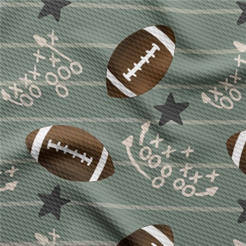 Football Printed Liverpool Bullet Textured Stretch Solid Strip Thick Knit Jersey Fabric