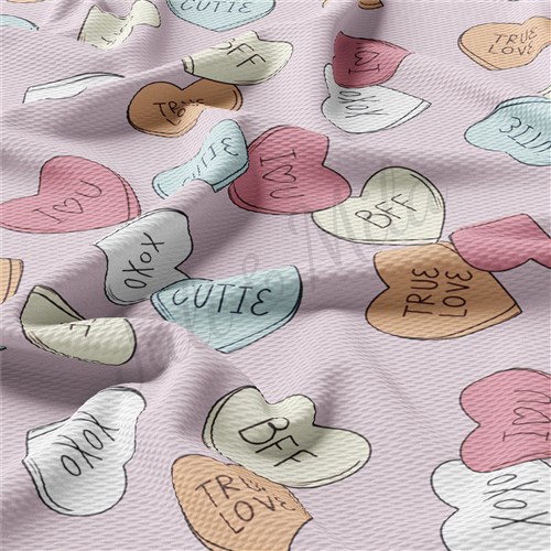 Valentine's Day Printed Liverpool Bullet Textured Stretch Solid Strip Thick Knit Jersey Fabric