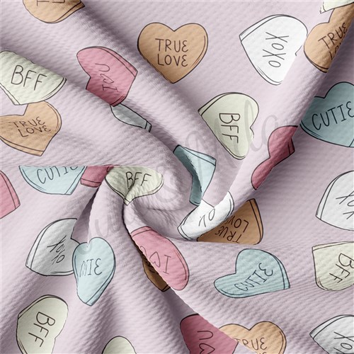 Valentine's Day Printed Liverpool Bullet Textured Stretch Solid Strip Thick Knit Jersey Fabric