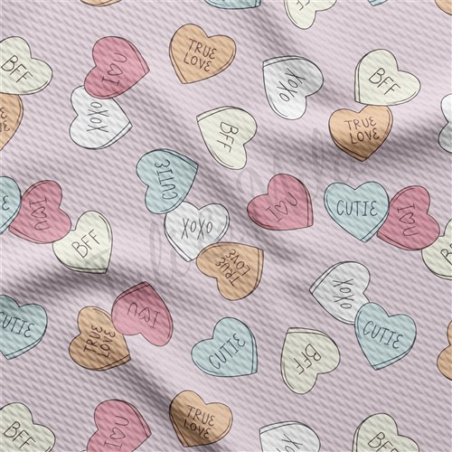 Valentine's Day Printed Liverpool Bullet Textured Stretch Solid Strip Thick Knit Jersey Fabric