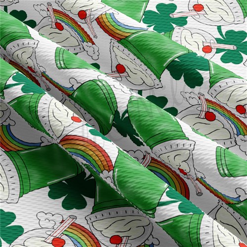 St. Patrick's Day Printed Liverpool Bullet Textured Stretch Solid Strip Thick Knit Jersey Fabric
